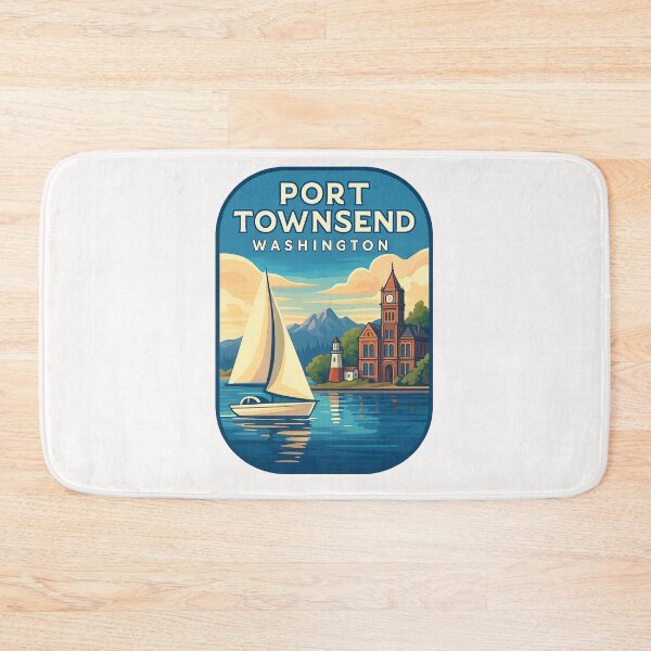 Item preview, Sailing in Port Townsend, Washington with Lighthouse and Courthouse designed and sold by Places On Earth.