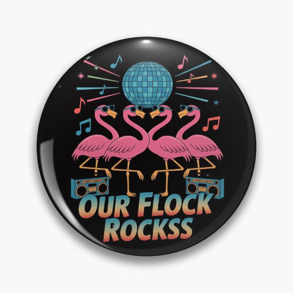 Item preview, Our Flock Rocks 80s Flamingo, Dancing Flamingos, Disco designed and sold by MuteElevent.