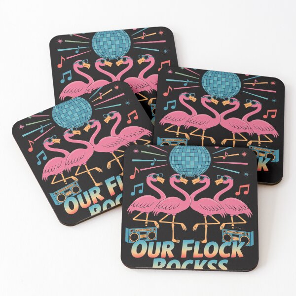 Item preview, Our Flock Rocks 80s Flamingo, Dancing Flamingos, Disco designed and sold by MuteElevent.