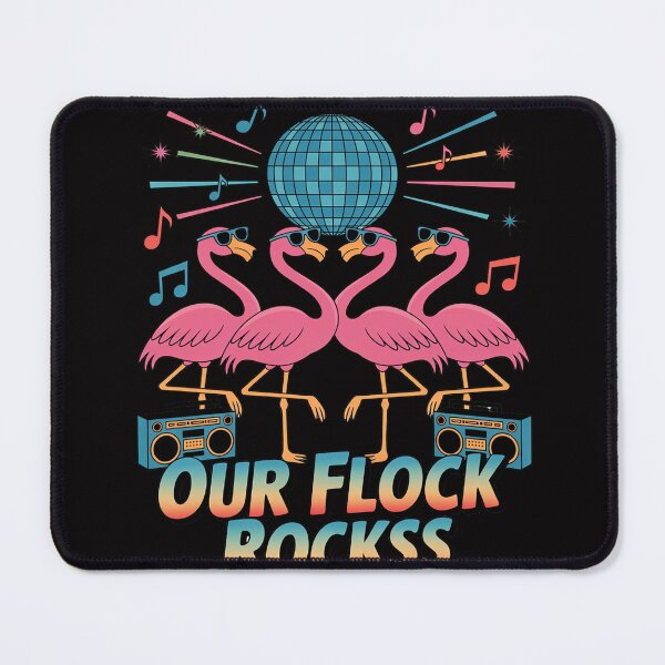 Item preview, Our Flock Rocks 80s Flamingo, Dancing Flamingos, Disco designed and sold by MuteElevent.