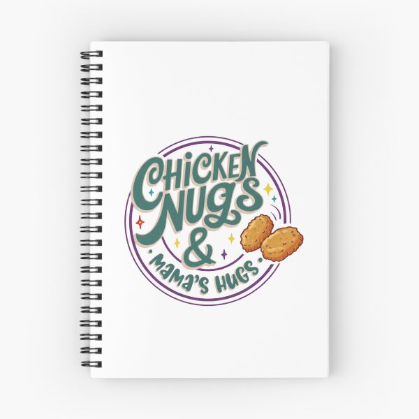 Item preview, Chicken Nugs & Mama's Hugs — Cute Foodie Retro Script Design designed and sold by Colorful-Garden.