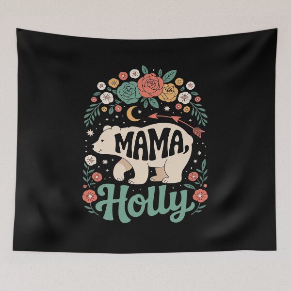 Item preview, Holly Name Floral Personalized Mama Bear  designed and sold by RoyTill0Art.