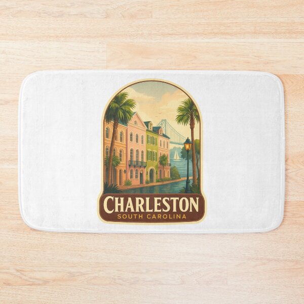 Item preview, Rainbow Row and Arthur Ravenel Jr. Bridge, Charleston South Carolina designed and sold by Aryabek.