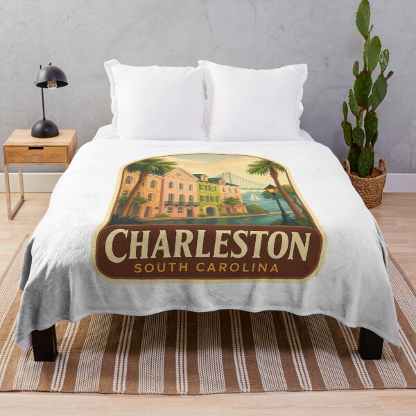 Item preview, Rainbow Row and Arthur Ravenel Jr. Bridge, Charleston South Carolina designed and sold by Aryabek.