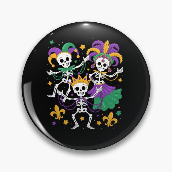 Item preview, Mardi Gras Skeleton Carnival Funny Dancing Skeletons designed and sold by Moxizz.