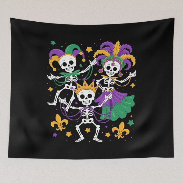Item preview, Mardi Gras Skeleton Carnival Funny Dancing Skeletons designed and sold by Moxizz.