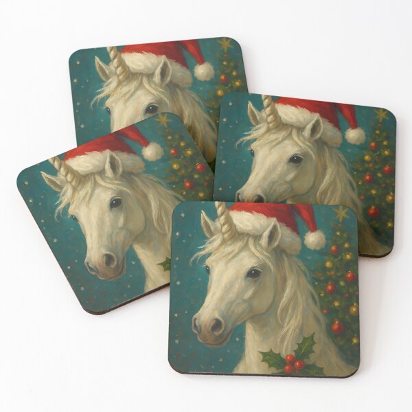 Item preview, Yuletide Majesty: Festive Unicorn in Oil Paint designed and sold by DreamiCanvas.