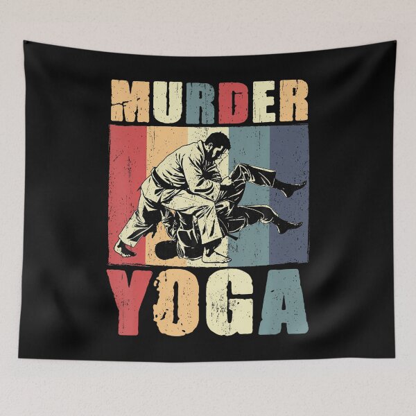 Item preview, Retro Brazilian Jiu Jitsu Murder Yoga Funny Bjj Martial Arts designed and sold by JosephineSarah.