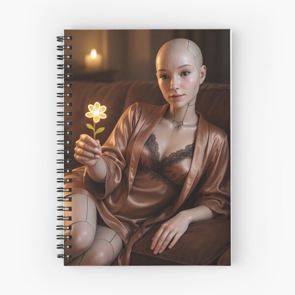 Item preview, Android in silk robe presenting glowing flower designed and sold by CathryneDelamort.