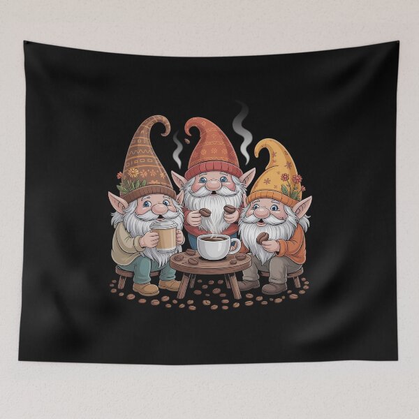 Item preview, Coffee Lover Gnomies designed and sold by Elenasriveras.