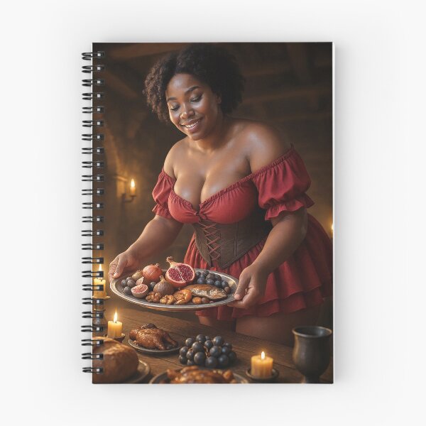 Item preview, Generous lady in red offers candlelit feast designed and sold by CathryneDelamort.