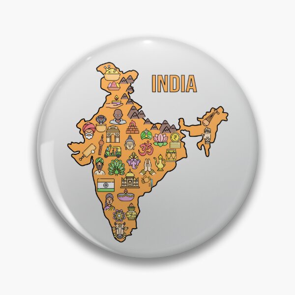 Item preview, Colorful India Map – Cultural Icons T-Shirt designed and sold by mashmosh.