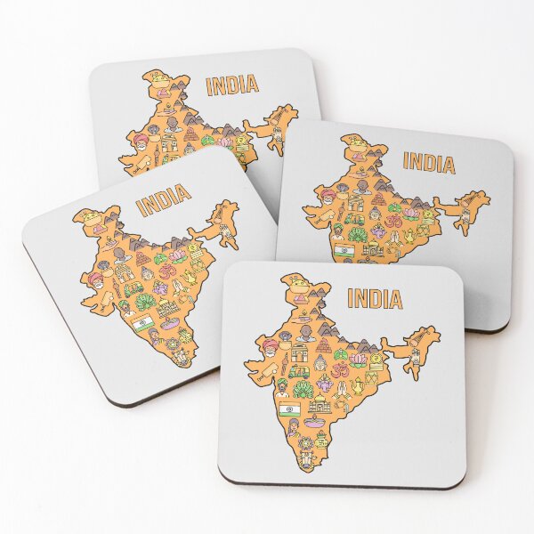 Item preview, Colorful India Map – Cultural Icons T-Shirt designed and sold by mashmosh.