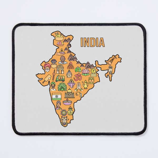 Item preview, Colorful India Map – Cultural Icons T-Shirt designed and sold by mashmosh.