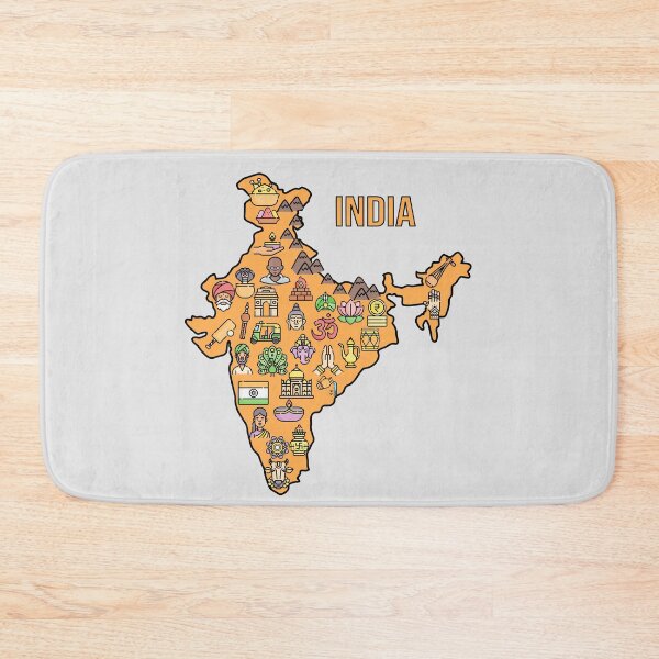 Item preview, Colorful India Map – Cultural Icons T-Shirt designed and sold by mashmosh.