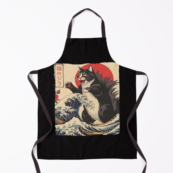 Item preview, Cat Godzilla Japanese Wave Art designed and sold by Namerreh59Art.