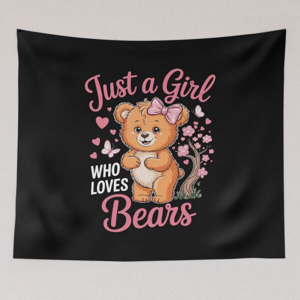 Item preview, Just A Girl Who Loves Bears Floral Bear Bow Tie Family Kids  designed and sold by RoyTill0Art.