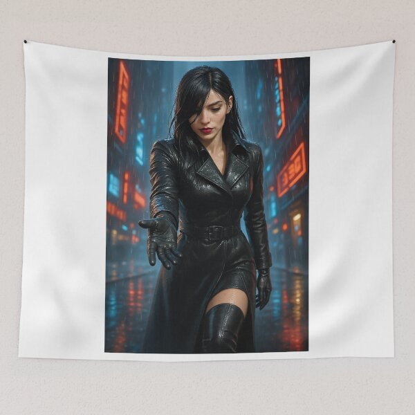 Item preview, Cassandra Kaine black leather rain generosity designed and sold by CathryneDelamort.