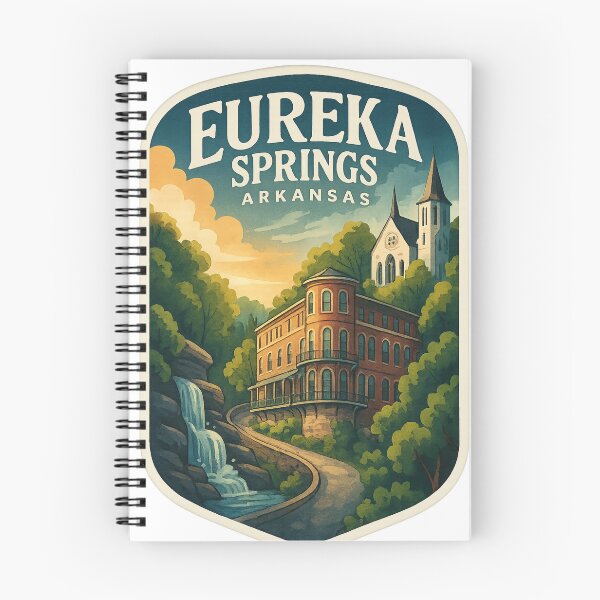 Item preview, Eureka Springs Arkansas Waterfall and Historic Hotel Scene designed and sold by Aryabek.