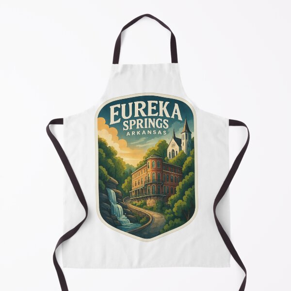 Item preview, Eureka Springs Arkansas Waterfall and Historic Hotel Scene designed and sold by Aryabek.