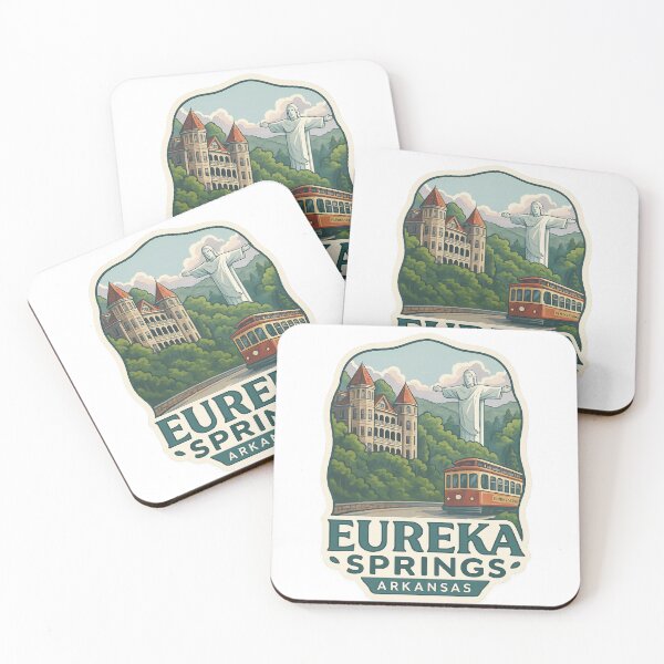 Item preview, Eureka Springs Arkansas with Crescent Hotel and Christ of the Ozarks designed and sold by Aryabek.
