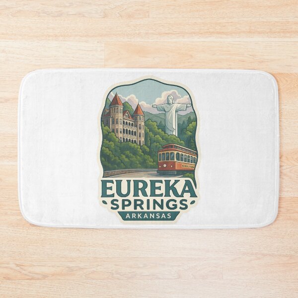 Item preview, Eureka Springs Arkansas with Crescent Hotel and Christ of the Ozarks designed and sold by Aryabek.