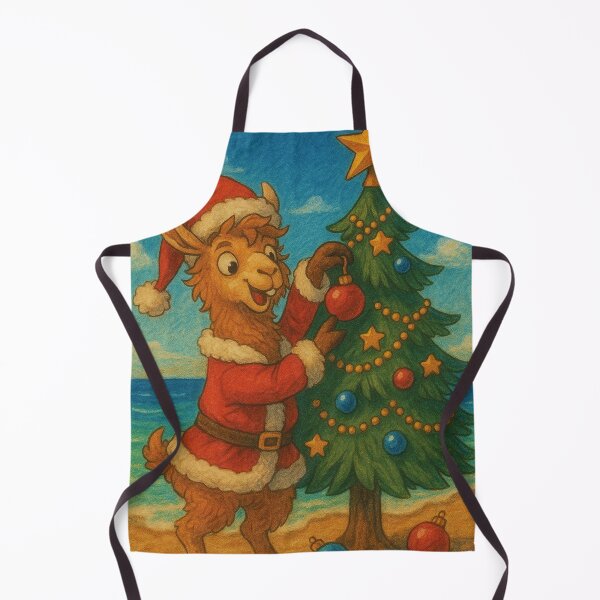 Item preview, Llama dressed as Santa Claus decorates Christmas tree designed and sold by Mauswohn.