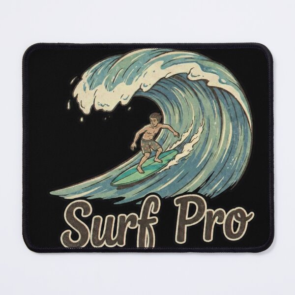 Item preview, Surf Pro - Vintage Retro Surfing Wave Illustration designed and sold by Elderlight Studio - L. Vlashev.