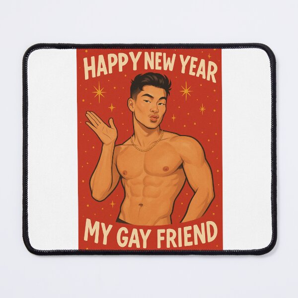 Item preview, Funny New Year Card for Gay Asian Friend designed and sold by Aryabek.
