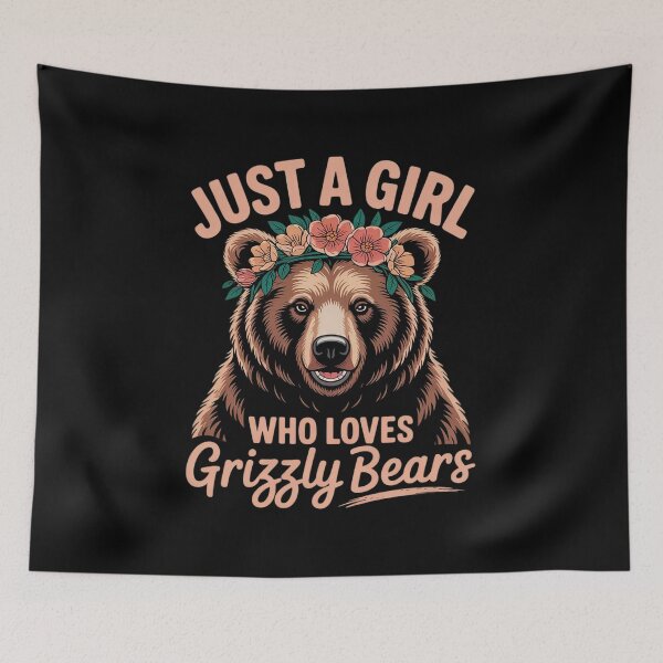 Item preview, Just A Girl Who Loves Grizzly Bears Aesthetic Floral Bear  designed and sold by RoyTill0Art.