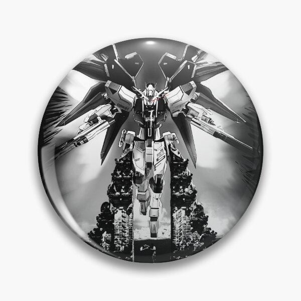 Item preview, black white freedom gundam seed in bali illustration  designed and sold by sabartgunpla.