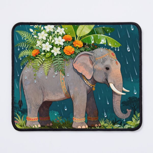Item preview, Monsoon Elephant – Abundance in Every Raindrop designed and sold by HappySproutArt.