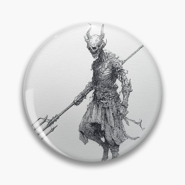 Item preview, Demonic Spear Warrior Ink Illustration designed and sold by t5uisiu.