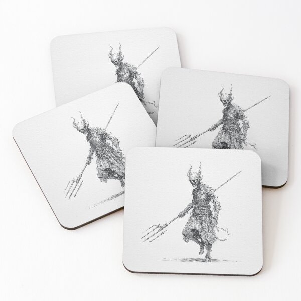 Item preview, Demonic Spear Warrior Ink Illustration designed and sold by t5uisiu.