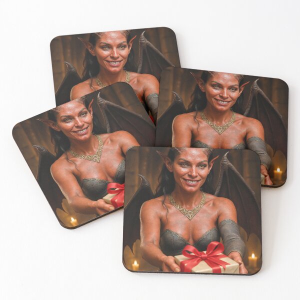 Item preview, Red horned demoness offers generous gift designed and sold by CathryneDelamort.