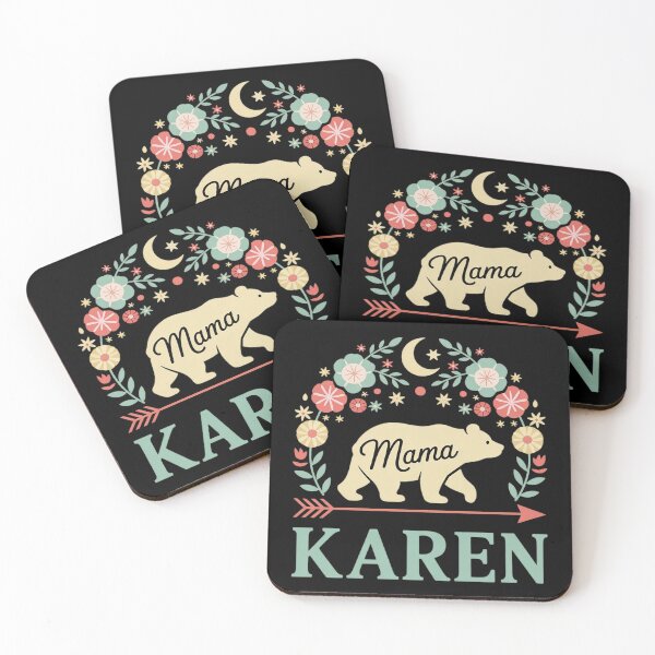 Artikelvorschau, Karen Name Floral Personalized Mama Bear entworfen und verkauft von RoyTill0Art.