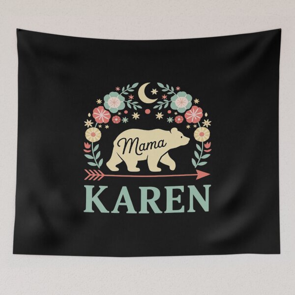 Artikelvorschau, Karen Name Floral Personalized Mama Bear entworfen und verkauft von RoyTill0Art.