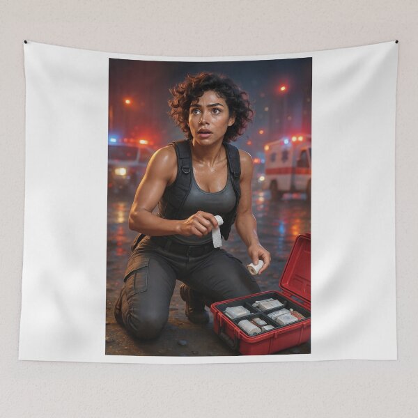 Item preview, Sarah Duvall tactical gear generous aid wet street designed and sold by CathryneDelamort.