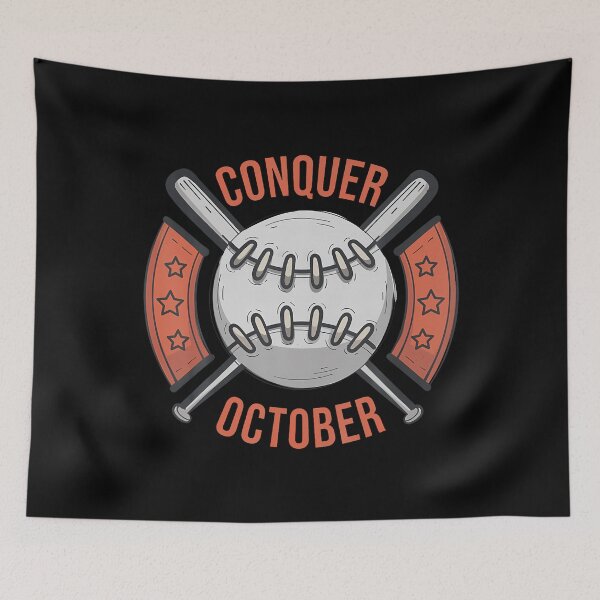 Item preview, Conquer October Retro Baseball Playoff Postseason designed and sold by JeneMindy.