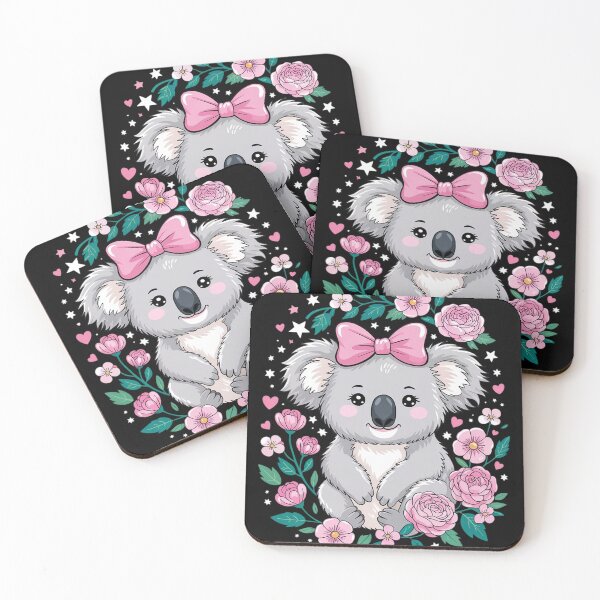 Item preview, Koala Bear Floral Pink Bow for Wildlife Animal Rescuers  designed and sold by RoyTill0Art.