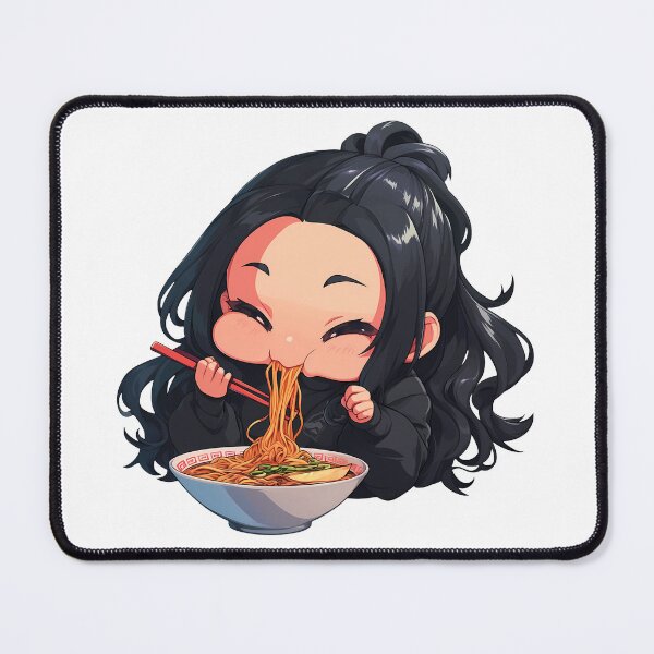 Item preview, Sae Niijima Persona 5 Game Anime Girl Kawaii Ramen Black Chibi Noodles designed and sold by Raslbazola.