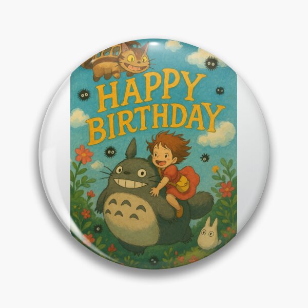 Item preview, Happy Birthday Card with Totoro and Catbus designed and sold by Aryabek.