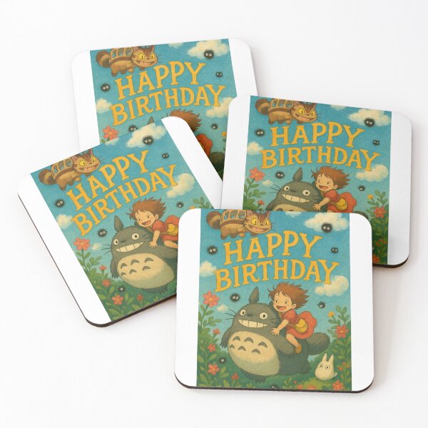 Item preview, Happy Birthday Card with Totoro and Catbus designed and sold by Aryabek.