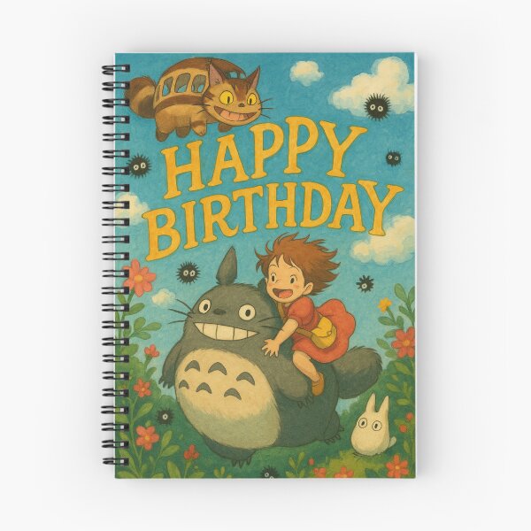 Item preview, Happy Birthday Card with Totoro and Catbus designed and sold by Aryabek.