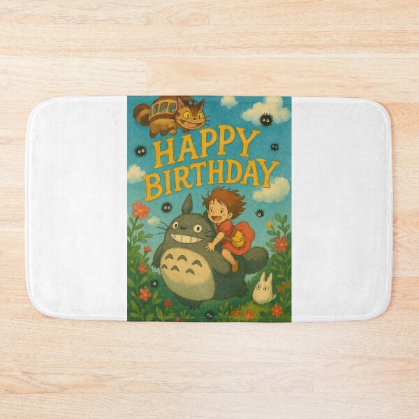 Item preview, Happy Birthday Card with Totoro and Catbus designed and sold by Aryabek.
