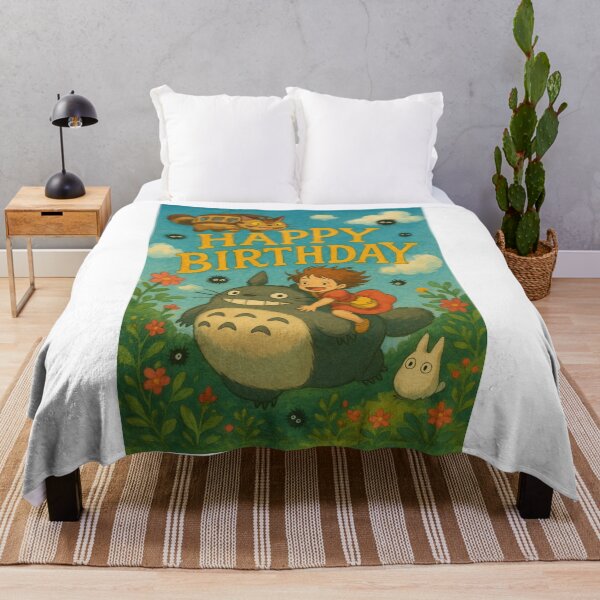 Item preview, Happy Birthday Card with Totoro and Catbus designed and sold by Aryabek.