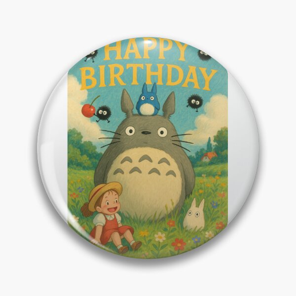 Item preview, Totoro Birthday Meadow Card with Mei and Soot Sprites designed and sold by Aryabek.