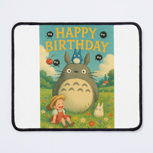 Item preview, Totoro Birthday Meadow Card with Mei and Soot Sprites designed and sold by Aryabek.