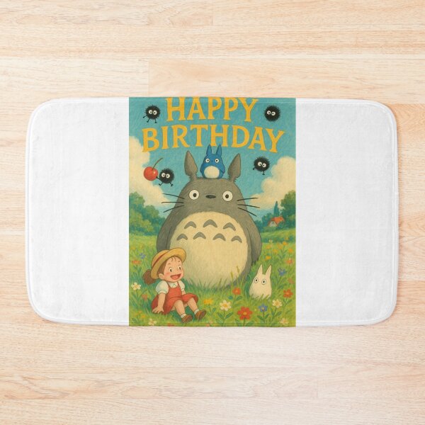 Item preview, Totoro Birthday Meadow Card with Mei and Soot Sprites designed and sold by Aryabek.