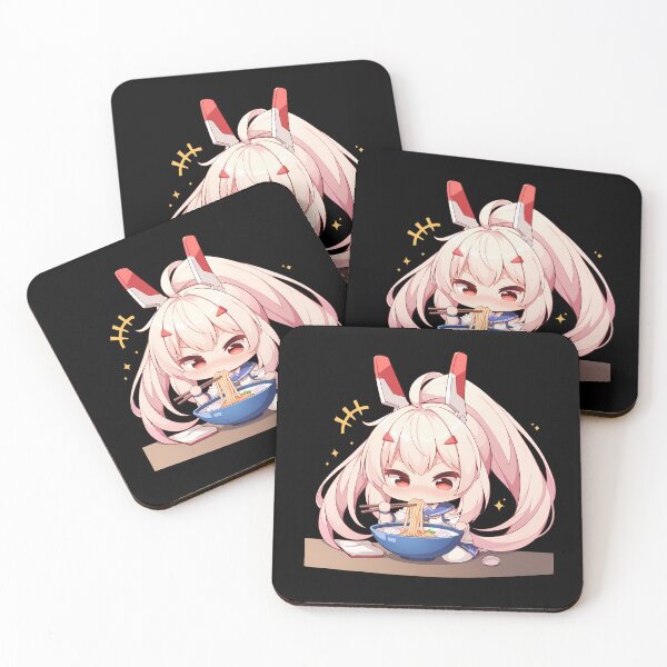 Item preview, Ayanami Azur Lane Anime Girl Kawaii Ramen White Chibi Bunny Noodles designed and sold by Raslbazola.